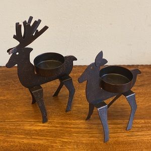 2 PartyLite Tea Light Holders. Deer. 🦌